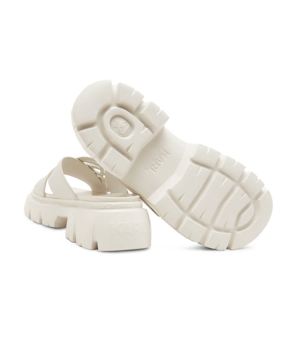 Кожаные шлепанцы Karl Lagerfeld - бежевый(KL83504)