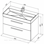 Тумба с раковиной Aquanet Nova 249920 85 белый глянец