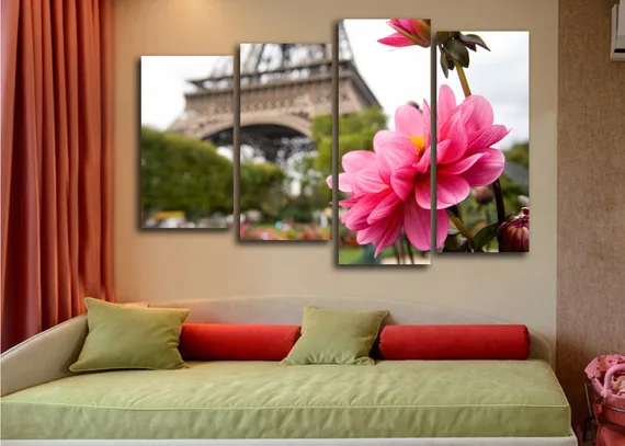 Модульная картина "Французские цветы"