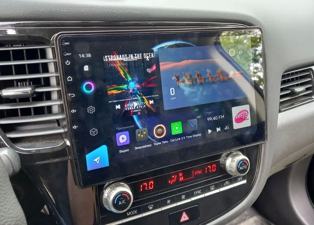 Магнитола Mitsubishi Outlander 3 2019-2022 (левый руль, прямоугольный климат) - Teyes CC3 монитор 10" QLED на Android 10, ТОП процессор, 4Гб+32Гб, CarPlay, 4G SIM-слот