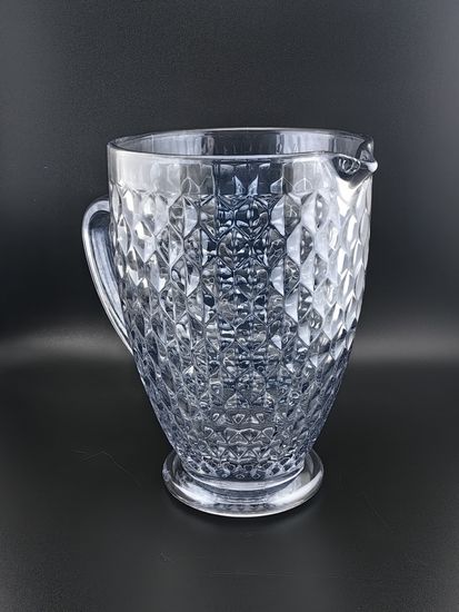 Кувшин стеклянный 1,1 л. на ножке синий, серия Грани