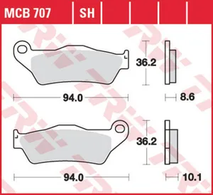 Колодки тормозные дисковые TRW MCB707