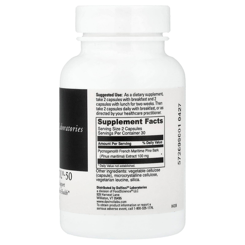 DaVinci Laboratories, Pycnogenol®-50, 50 мг, 60 капсул