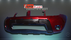 передние бампера на Renault Duster 2010-2014 в цвет 	21B Rouge Toreador