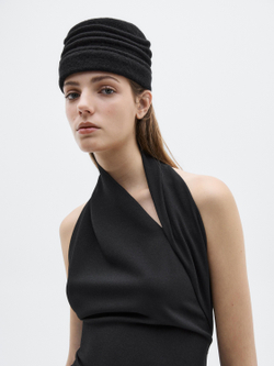 Massimo Dutti Длинное платье с воротником-халтер - Limited Edition, черный