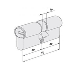 Механизм цилиндровый англ.N60мм кл/кл DAMX-SN мат.ник