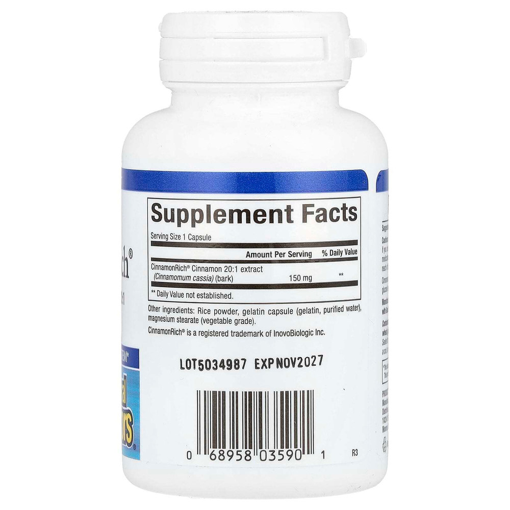 Natural Factors, WellBetX®, CinnamonRich®, 150 мг, 60 капсул