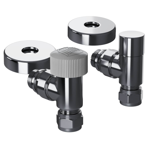 Набор термостатический угловой Royal Thermo Design Pro 15мм М30х1,5 (Хром)