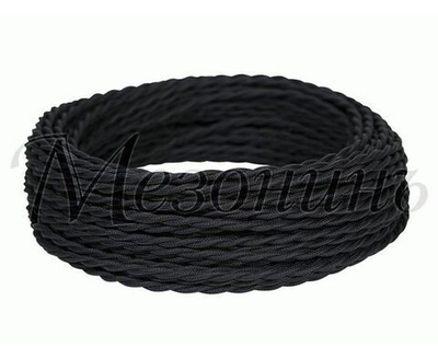 Витой ретро провод "Мезонинъ" 2х1,5 5м/уп ЧЕРНЫЙ GE70141-05