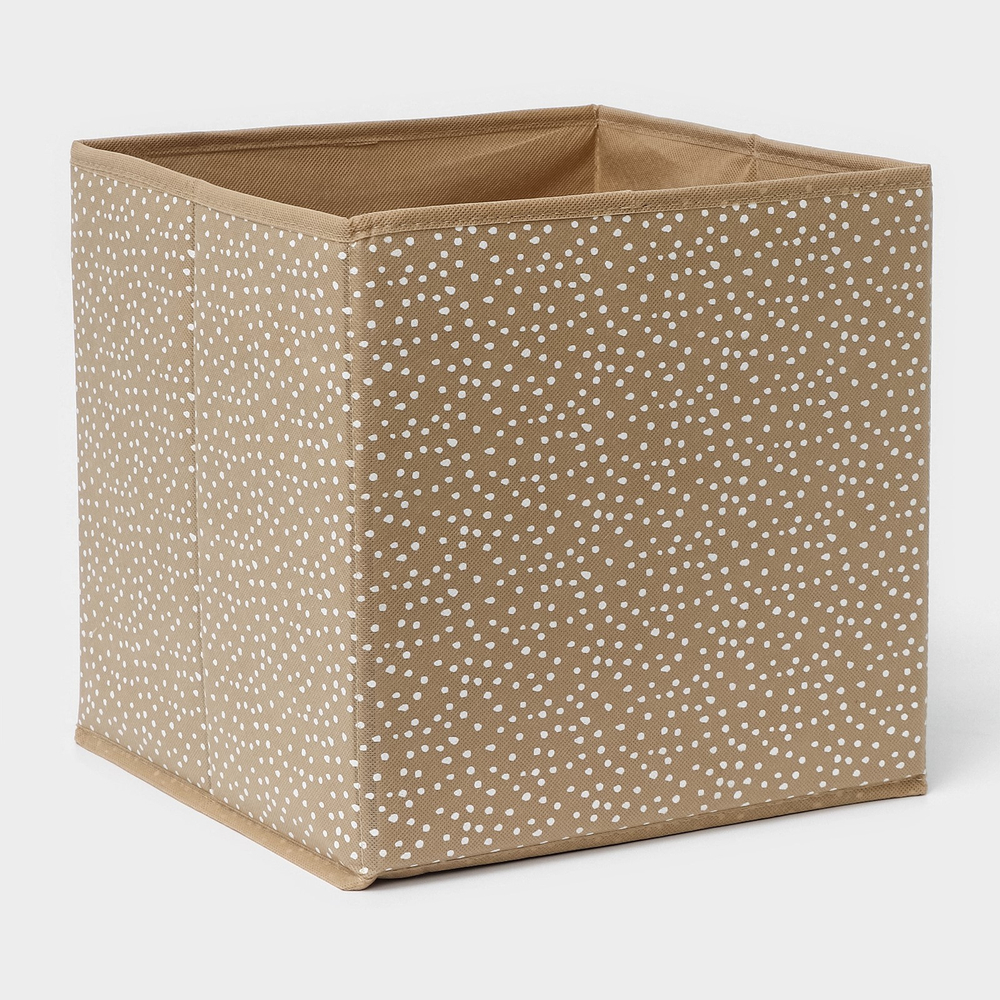Короб для хранения Точки" 27х27х27 см, цвет бежевый