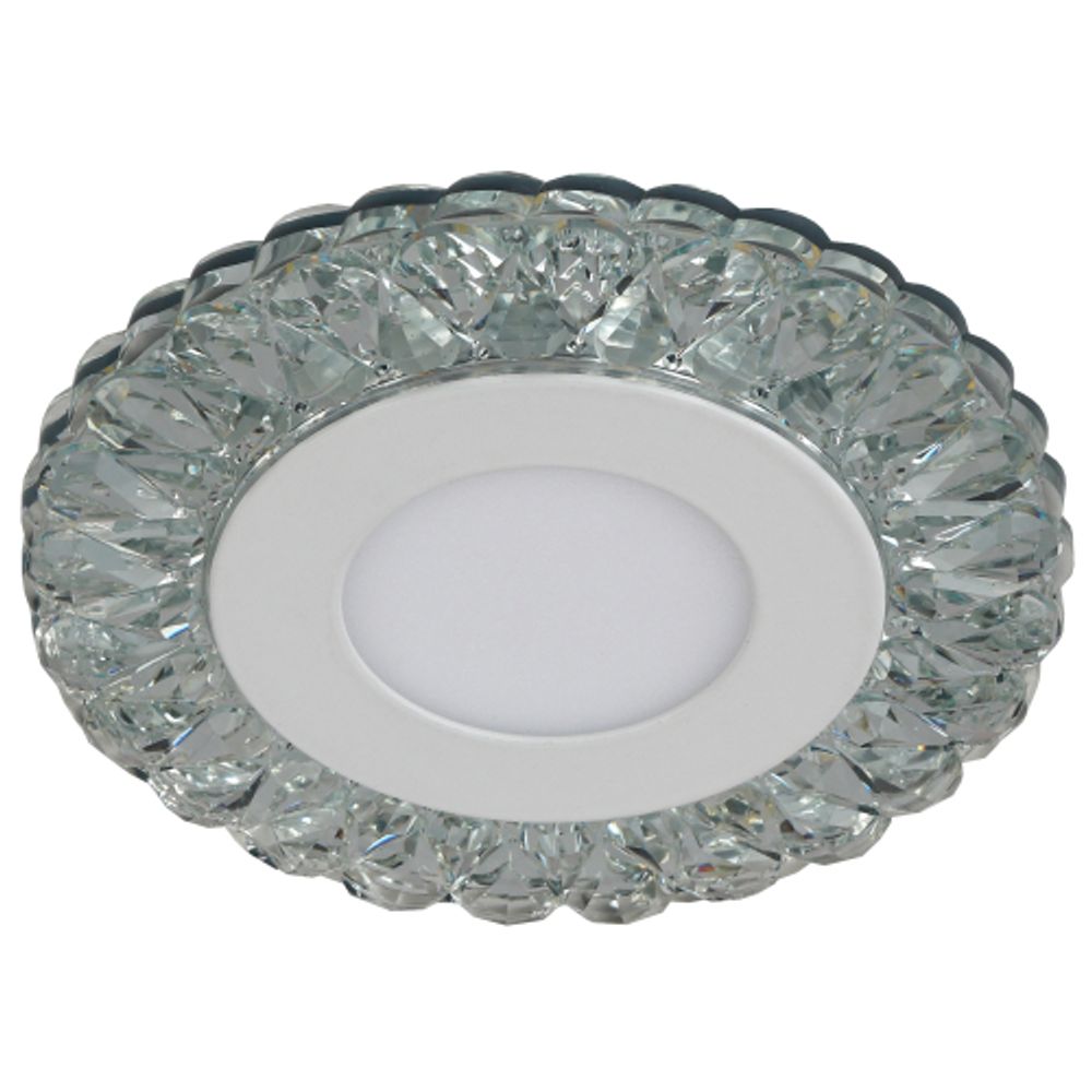 DK LED 16 SL/WH Светильник ЭРА светодиодный круглый белая подсветка 3+3W прозрачный/белый