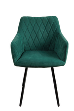 Стул ДМТ ножки чёрные, зелёный велюр