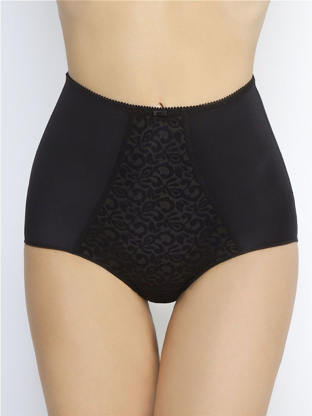 Трусы-макси с легким моделирующим эффектом (Размер: 48) (Цвет: черный с бежевым)