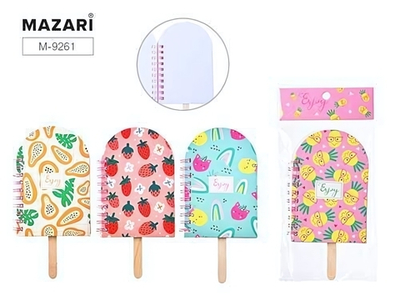 Блокнот на евроспирали 50л,линия в ассорт(Mazari)