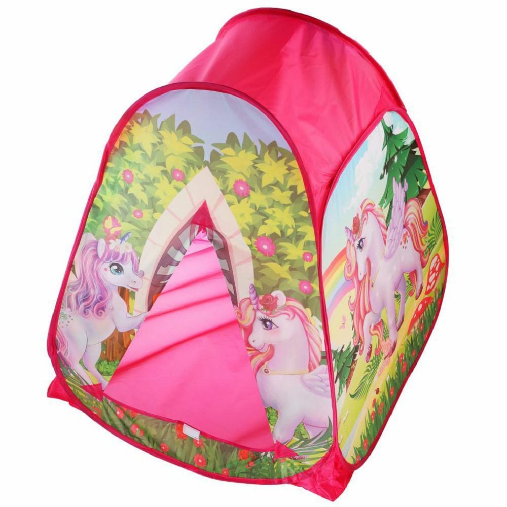 Палатка детская игровая единороги 81х90х81см, в сумке (GFA-UC01-R)
