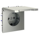 Розетка встраиваемая VOLTUM S70 с заземлением, защитными шторками и крышкой 16А, (шелк)