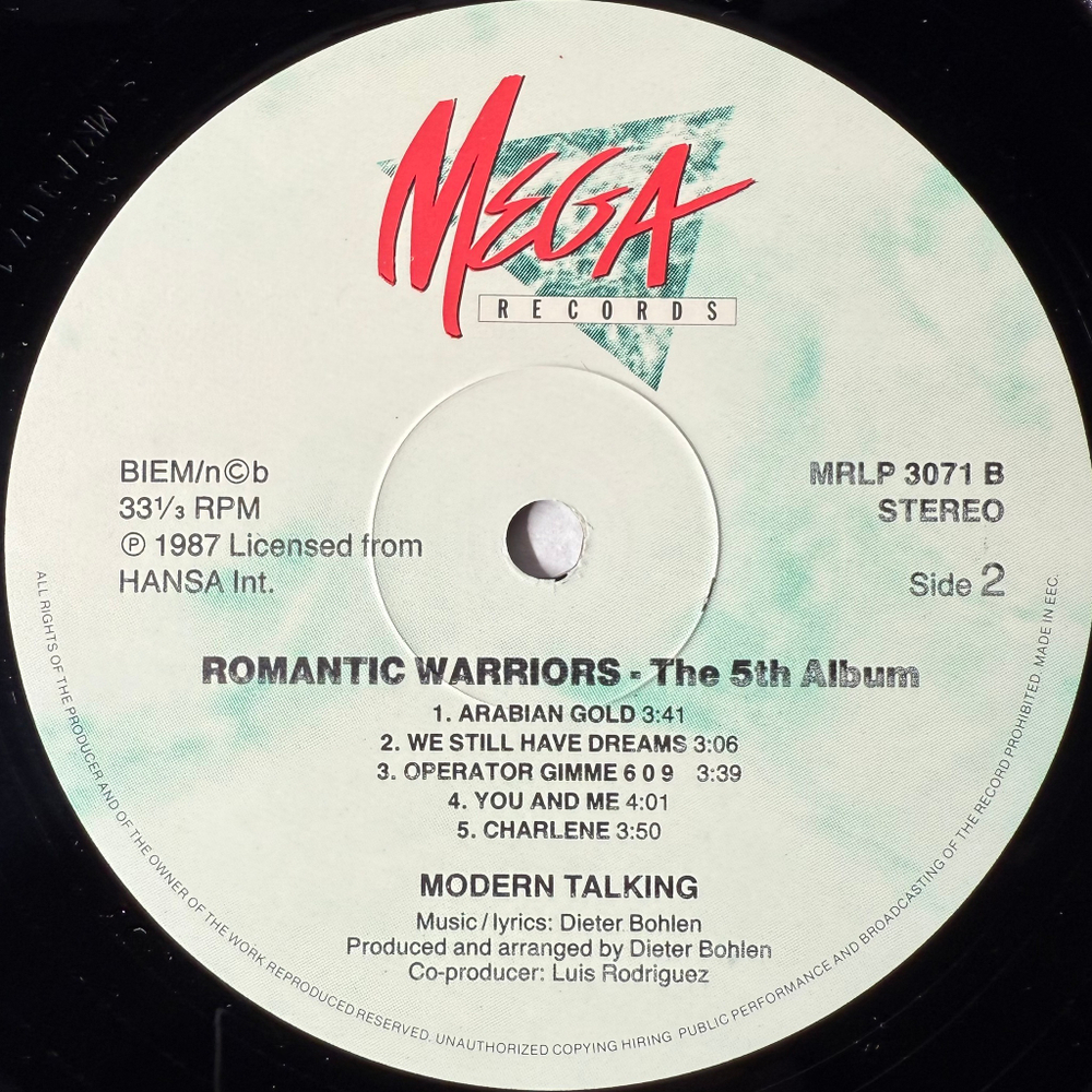 Modern Talking - Romantic Warriors - The 5th Album (Скандинавия 1987г.)