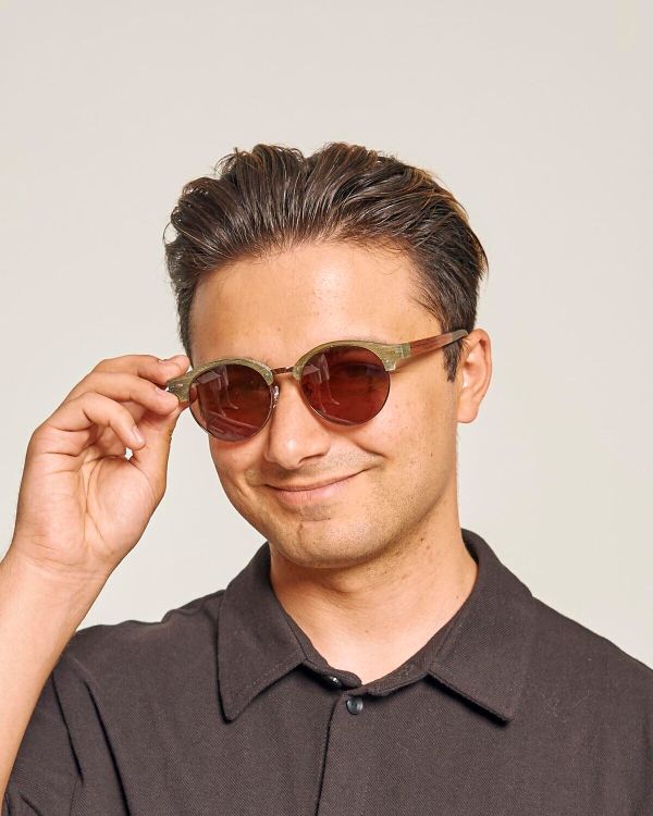 Очки солнцезащитные Spunky Jerry 6 Green wood. dark brown - фото 2