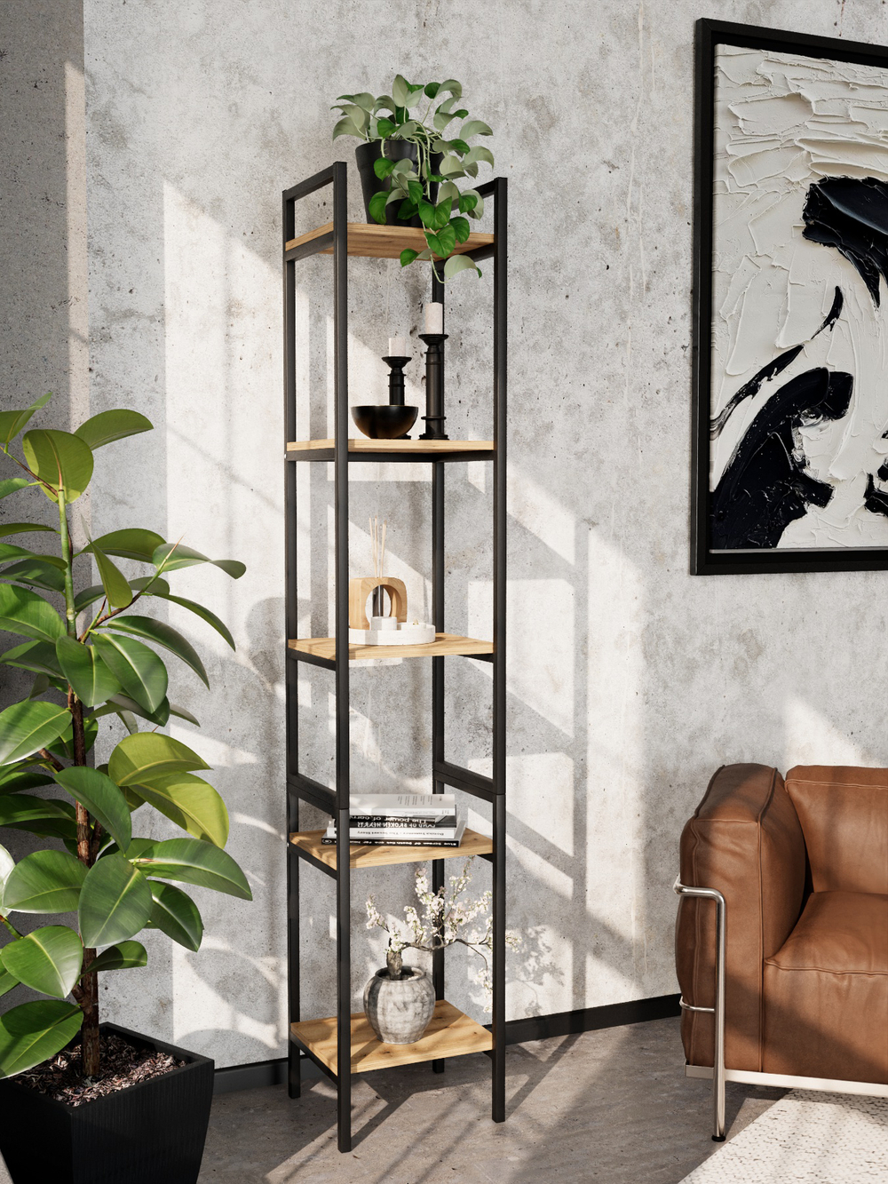 Стеллаж узкий металлический лофт Altus