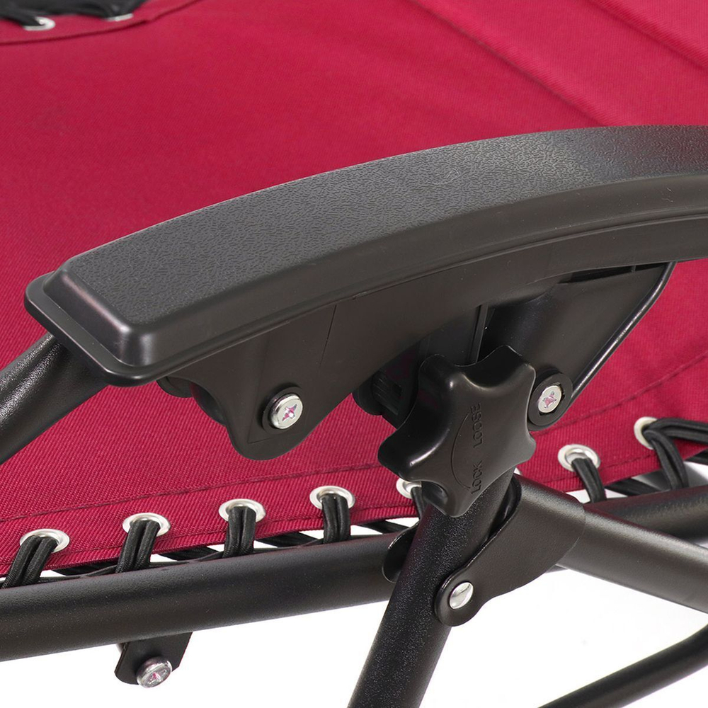 Шезлонг пляжный складной, металл, 165х65х110 см, 100 кг, 2 положения спинки, бордовый, двухслойный, Green Days