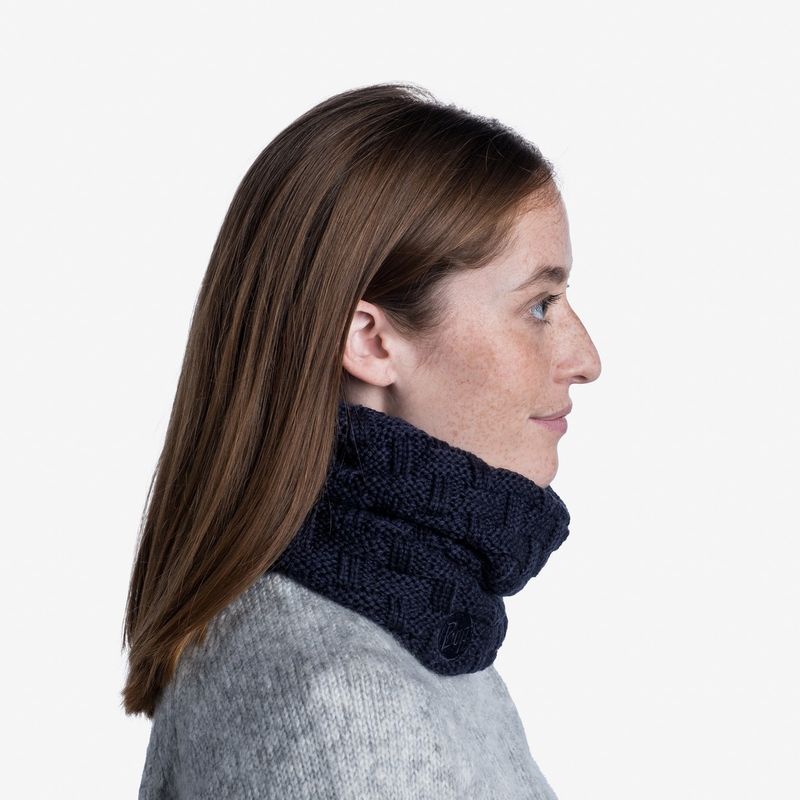 Вязаный шарф-труба с флисом Buff Neckwarmer Knitted Polar Airon Night Blue Фото 6