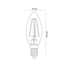 LED-C35-5W-WW-E14-CL-DIM GLA01TR Лампа светодиодная диммируемая. Форма свеча. прозрачная. Серия Air. Теплый белый свет 3000K. Картон. ТМ Uniel