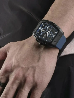 Часы наручные кварцевые NAVIFORCE на силиконовом ремешке, черный/синий W8830-02