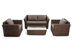 "Капучино Сингл" лаунж-зона из искусственного ротанга (гиацинт), цвет коричневый