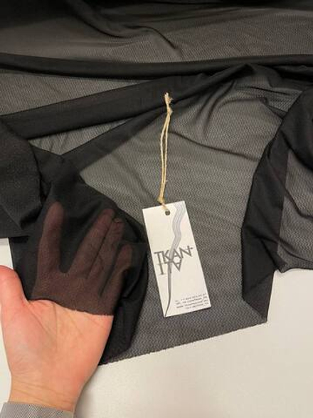 Дублерин эластичный клеевой (плотность 42гр/м2) (100%PE, Черный, 150, 130-150 градусов)