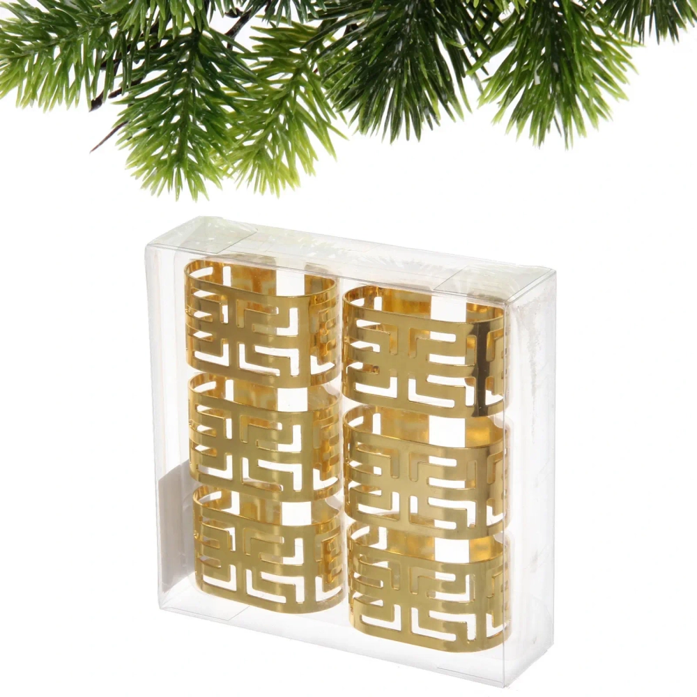 Набор колец для салфеток 6шт «Олимпия» 5,5*3см, золото