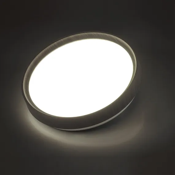 7627/DL PALE SN 175 Светильник пластик/венге под дерево LED 48Вт 3000-6300K D400 IP43 пульт ДУ WOODI