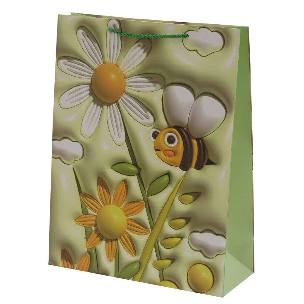 GAEM Пакет подарочный L (бумага 210г/м2, блок микс 12шт), L31 W12 H40 см, 4в.