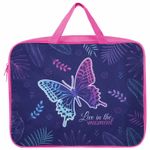 Папка на молнии с ручками BRAUBERG А4, 1 отделение, полиэстер, ширина 80 мм, "Beautiful butterfly", 271128