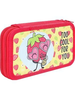 Пенал 2-секц, печать на ткани "Клубничка в очках" (ПН-3811) (Проф-пресс)