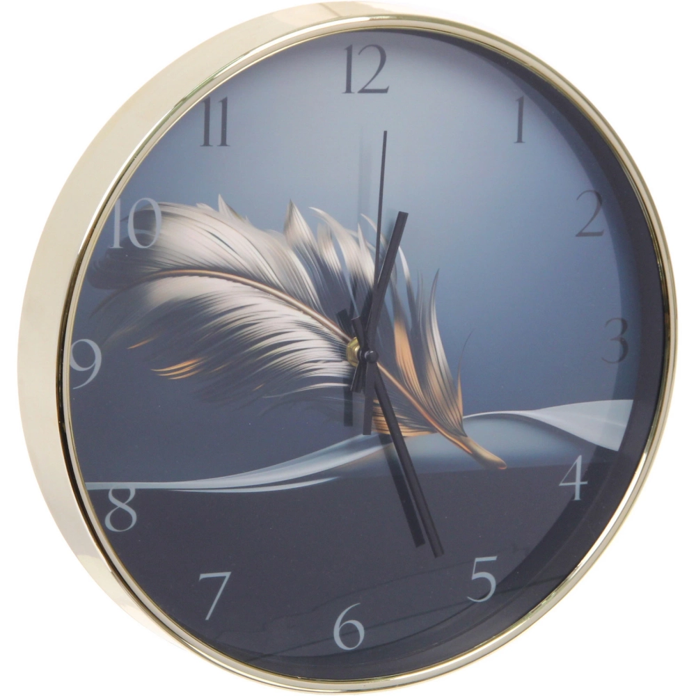 Часы настенные «HOME STYLE» 30см Темное перо, золотистый корпус