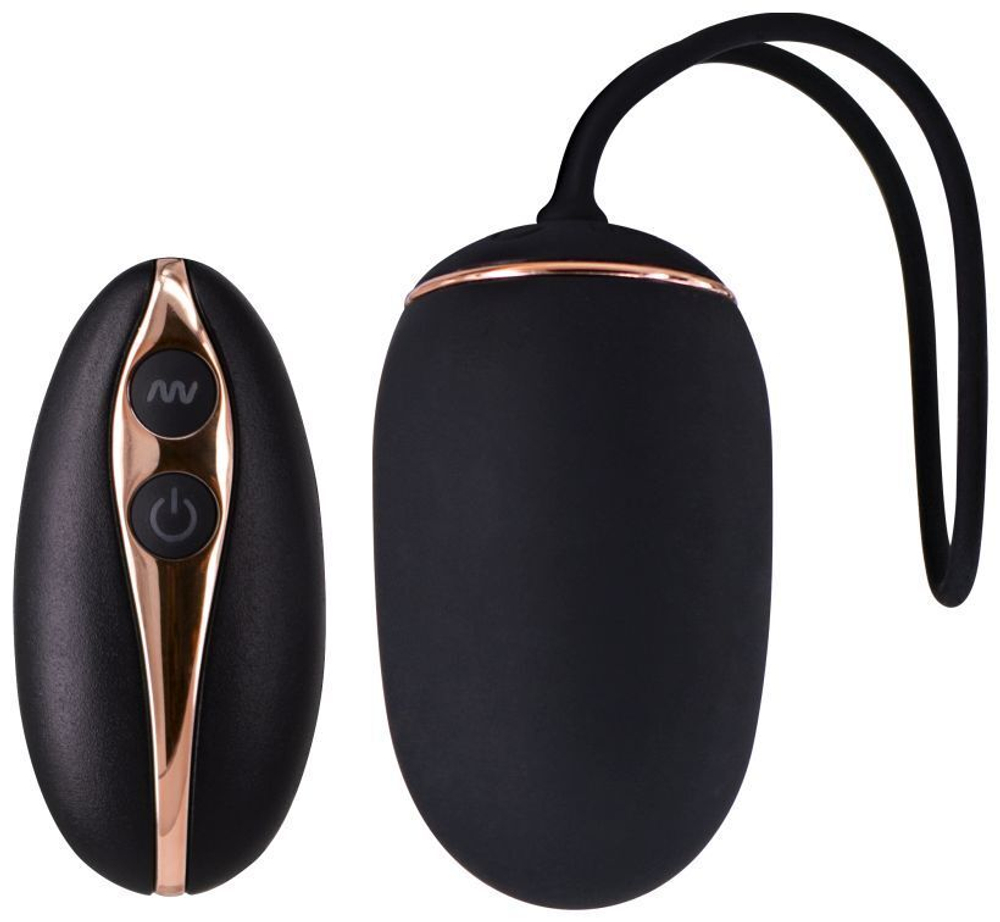 Черное виброяйцо с пультом ДУ LUXURY POWER REMOTE BULLET (Цвет: черный)