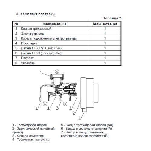 Комплект BAXI для подключения бойлера к котлам AMPERA и 1 конт. газовых ECO-4s, ECOFOUR-10 кОм