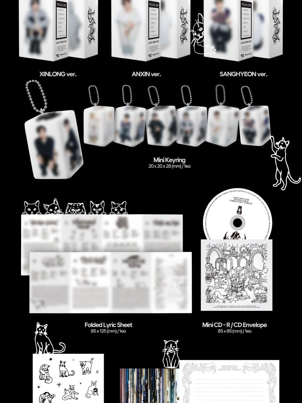 (ПРЕДЗАКАЗ) Альбом ALPHA DRIVE ONE - UNBREAKABLE : BEAST 2nd Mini Album HISSING 7 Version SET