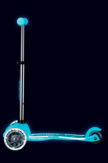 Самокат Mini Micro Deluxe Glow Plus (светящийся) LED ледниковый аква