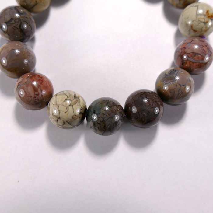 Бусина из агата Алашанского, рисунчатого, шар гладкий 14 мм