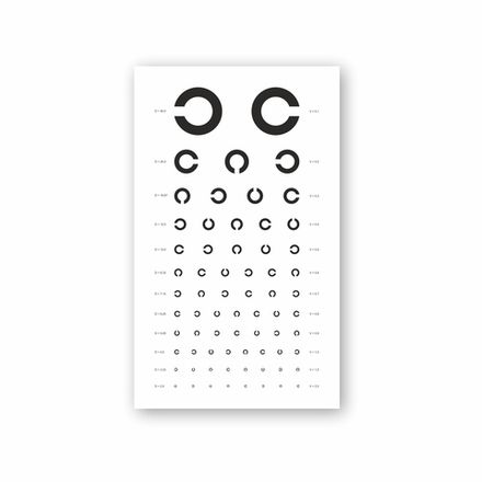 Таблица Головина для исследования остроты зрения 500х300 мм из пластика 3-5 мм