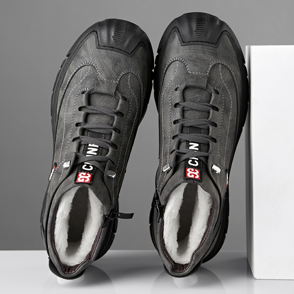 CHENGSHILUOTUO Cow Split Leather Insulated Shoes Men"s