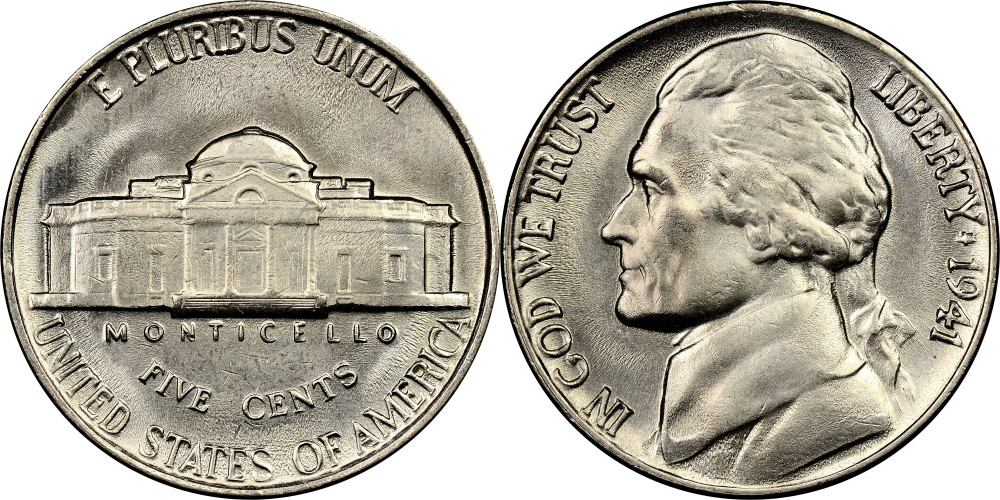 США 5 центов, 1938-1942 Томас Джефферсон VF