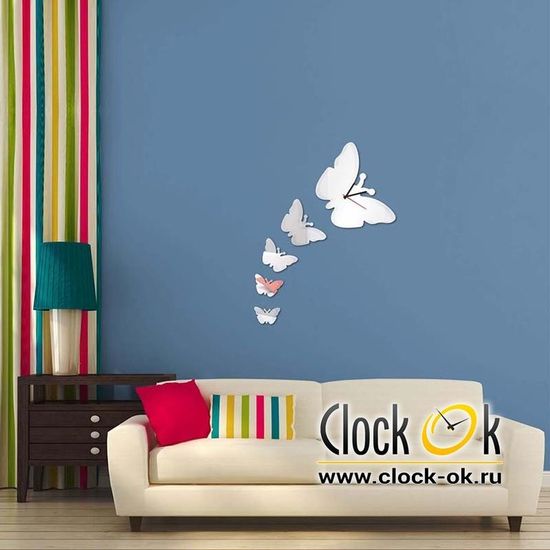 Настенные часы Пять бабочек
