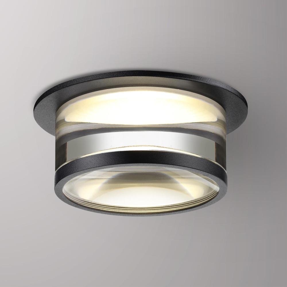 370914 SPOT NT22 512 черный Светильник встраиваемый IP20 GU10 9W 220V GEM