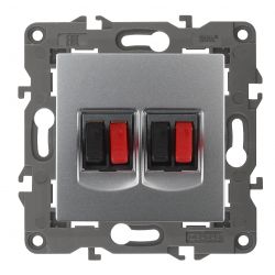 14-3112-03 ЭРА Розетка аудио двойная, IP20, Эра Elegance, алюминий