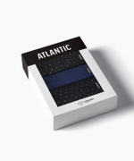 Мужские трусы слипы спорт Atlantic, набор 3 шт., хлопок, черные + темно-голубые + черные, 3MP-204