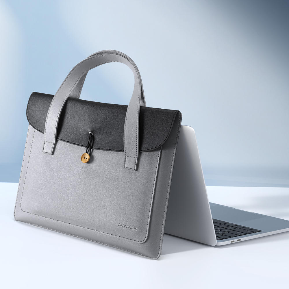 Ручная сумка из искусственной кожи черного цвета для ноутбука или планшета до 16 дюймов, серия AURA Series Handbag от Dux Ducis