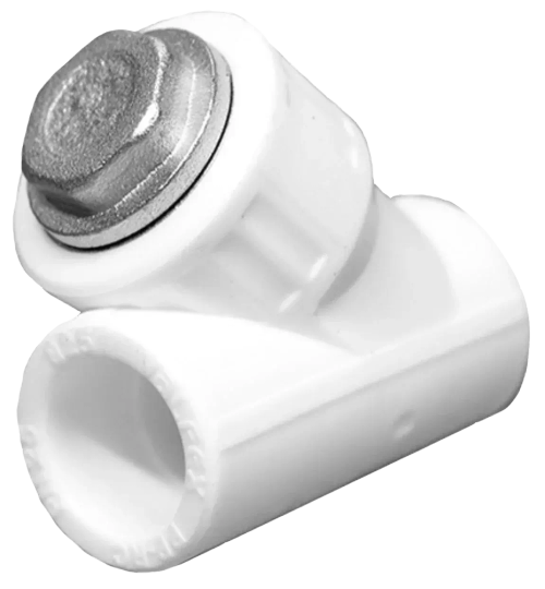 Фильтр PP-R сетчатый белый внутренняя пайка Дн 20х45гр VALFEX 10141020