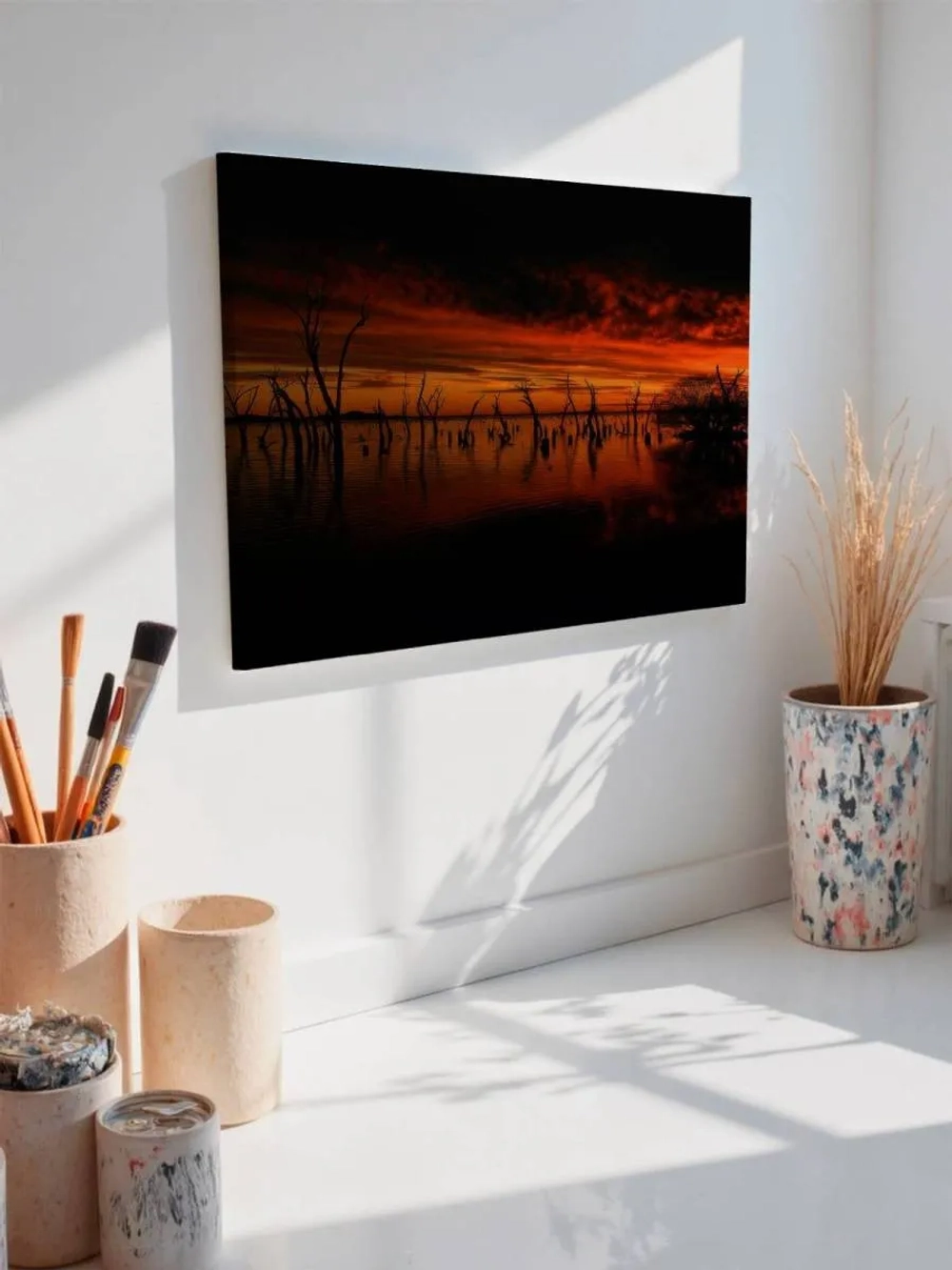 Картина на стену 40 X 50 Закат на озере